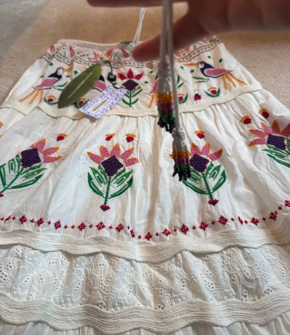 NWT Farm Rio Summer Garden Embroidered Maxi Skirt Size Large - Picture 6 of 11